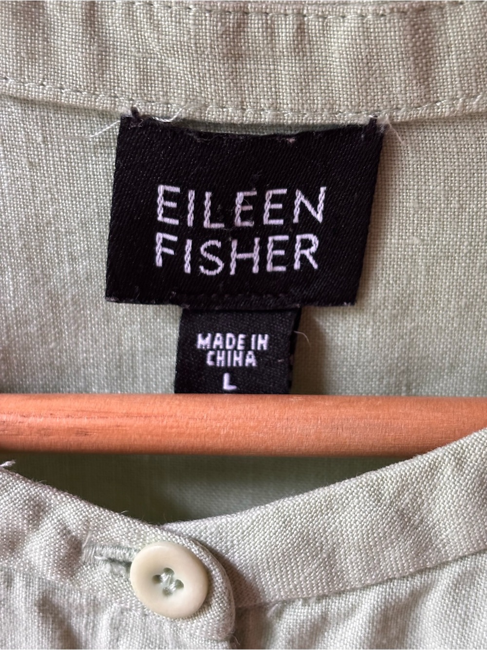 Eileen Fisher Linen Button Down Top - Picture 3 of 10